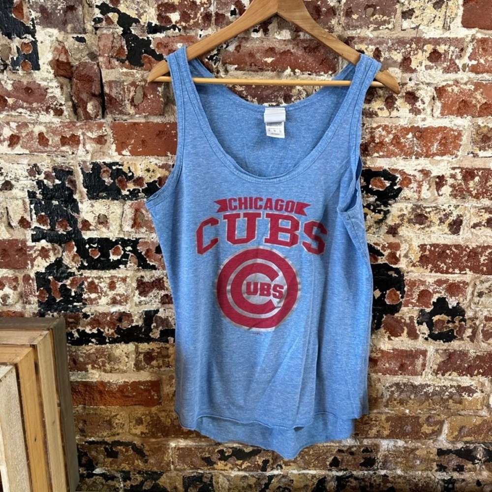 PINK 5th & Chicago Chicago Cubs Baseball MLB Tank Top Cropped Womens 2XL